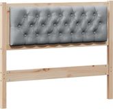 vidaXL Hoofdbord - Massief Grenenhout - Bruin en Lichtgrijs - 100 cm