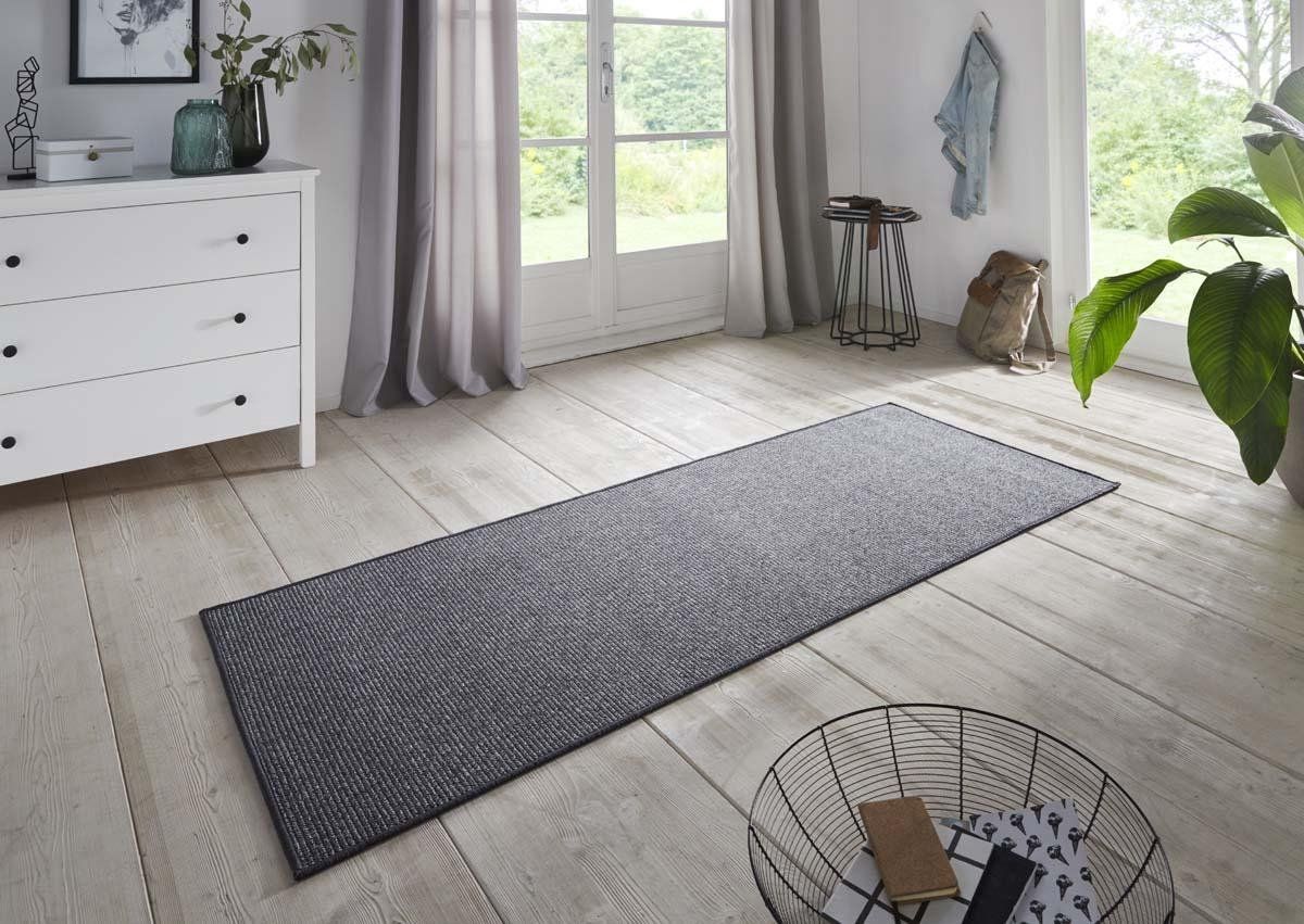 BT Carpet Moderne loper effen Bouclé - antraciet 67x200 cm
