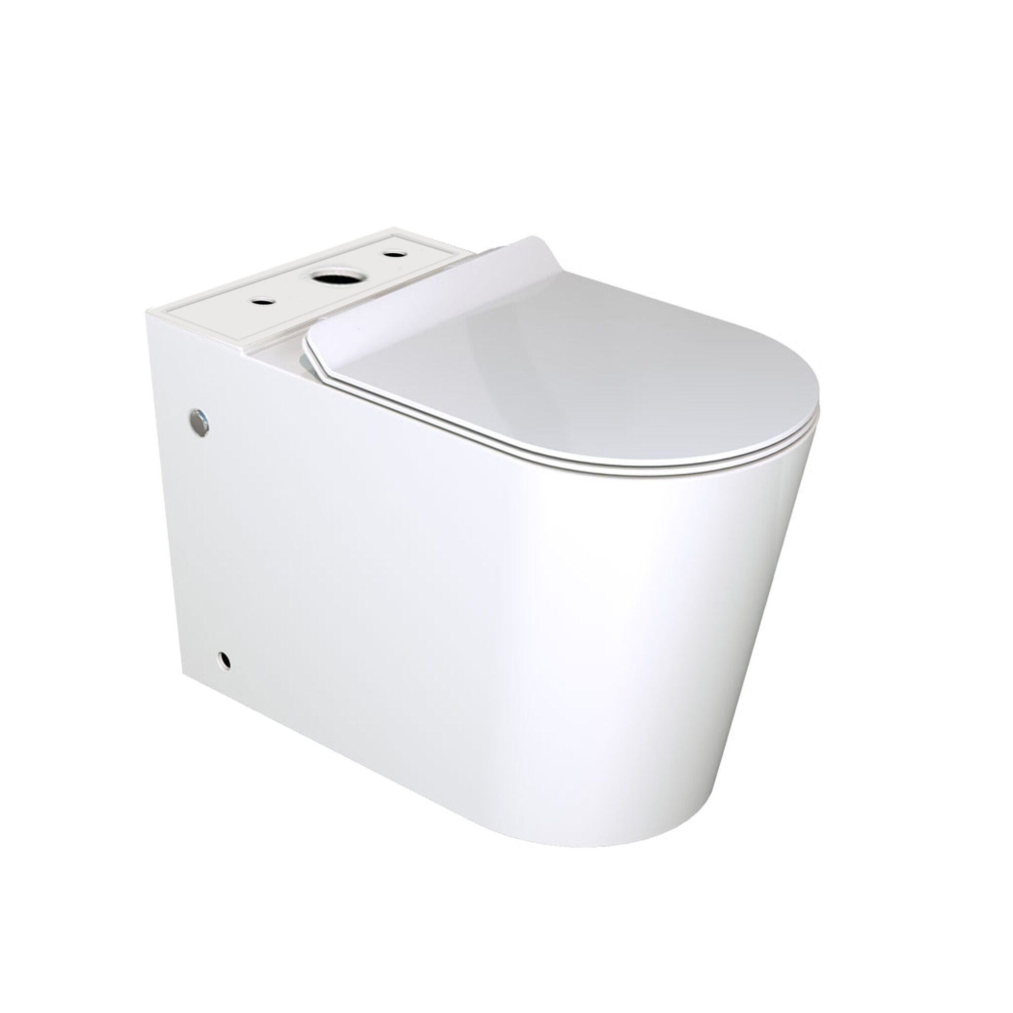 Luca Varess Luca Varess Santino staand toilet verhoogd hoogglans wit randloos - toiletpan + zitting