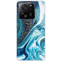 1001 coques Xiaomi 13T Marbre bleu paillete bedrukt siliconen hoesje