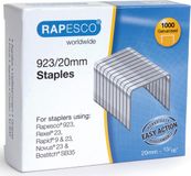 Rapesco 923/20 mm Verzinkte Nietjes, Doosje met 1000 Stuks