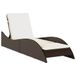 VidaXL Lit de jardin avec coussin 60x205x73 cm poly rotin marron