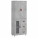 vidaXL Armoire haute, couleur béton, 69,5 x 34 x 180 cm, panneau de particules