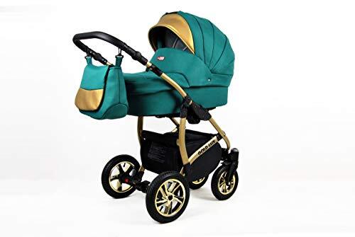 Lux4Kids Kinderwagen Kinderwagen 3in1 Isofix Golden Glow door ChillyKids Ocean Green 2in1 Zonder autostoel