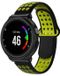 By Qubix Qubix Siliconen sportbandje Zwart + geel Geschikt voor Garmin Approach S20