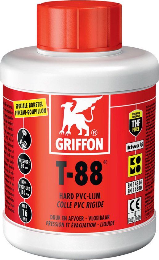 Griffon T-88 PVC-lijm 500ml - Universeellijm voor Kunststof - Watervast