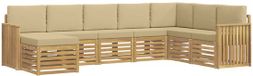 vidaXL Tuinset met 8 zitplaatsen, wit en beige, polyester