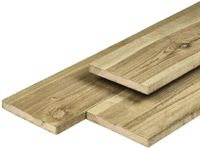Merkloos Tuindeco Midden-Europees grenen tuinplank gedroogd, groen geimpregneerd, geschaafd 4rh 1,6 x 14,0 x 450 cm