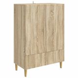 vidaXL Dressoir met lade Sonoma Eiken 66 x 34,5 x 95 cm Bewerkt hout