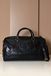 D'Arienzo Sac de voyage en cuir noir avec poignée pliante, Taille Unique, Noir