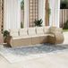 Maison Exclusive - Ensemble de meubles de jardin 6 pièces avec canapé et coussins, beige, en polyrotin