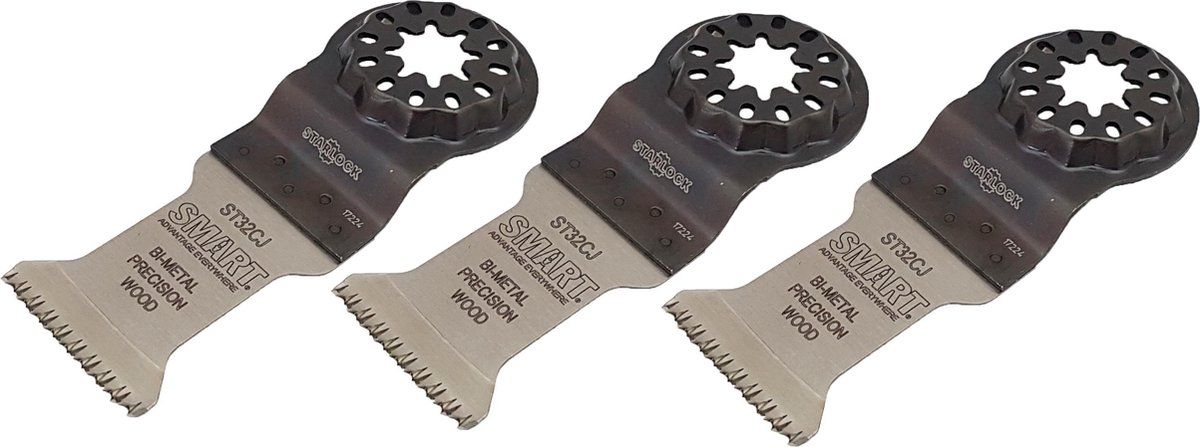 Smart Panda Smart Starlock Multitool Zaagblad - Japanse Vertanding - Hout/Plastic - 32x42mm - 3 stuks