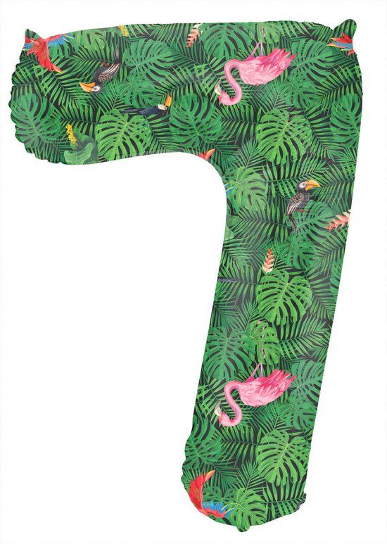 Folat Folieballon Cijfer 7 Jungle Vibe - 86 cm - Multi