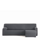 Eysa Bi-elastische bankhoes voor chaise longue, met korte arm aan de rechterkant, kleur: donkergrijs, design Harlem
