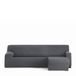 Eysa Bi-elastische bankhoes voor chaise longue, met korte arm aan de rechterkant, kleur: donkergrijs, design Harlem