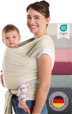 Laleni Draagdoek voor Pasgeborenen tot 15 kg in Katoen | Omslagdoek OEKO-TEX gecertificeerd | Newborn Babydraagzak 5,10m lang | Fysiologische Kinderdraagzak | Beige