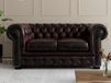 Vente-unique Tweezitsbank Chesterfield BRENTON 100% buffelleer - bruin tinten