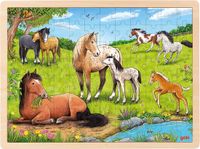GOKI Puzzel: ZOMER op de PAARDENWEI 40X30x0,8cm, 96-delig, hout, 3+