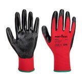 Portwest A310 Flexo Grip Nitril Handschoen Gauge 13 Gebreide Voering Bouw | Rood/Zwart, S