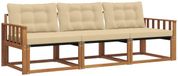 vidaXL - Banc en bois d'acacia, ensemble de salon 3 places, naturel et beige