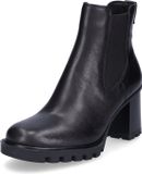 Tamaris - Dames - Enkellaarzen - Zwart - Leer/Synthetisch - Hakhoogte 5-7 cm - Maat 39