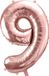 Party Deco Cijfer 9 (86 cm) - Rosé Goud Folieballon