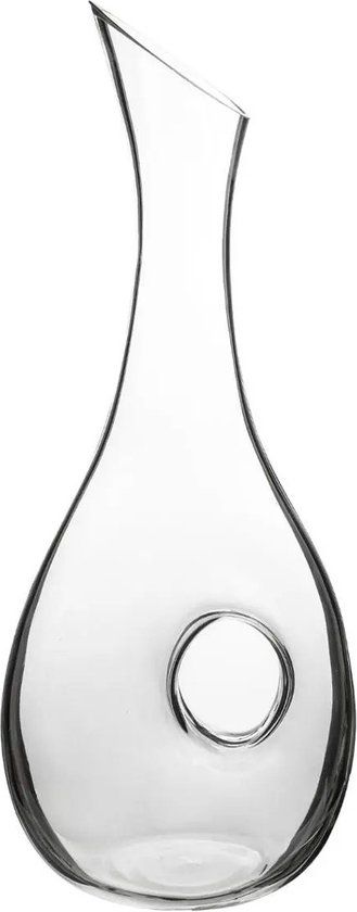 Secret de Gourmet Wijn Karaf/Decanteerkan - 1 Liter - Glas - Transparant - 14 x 10 x 37 cm - Vaatwasserbestendig