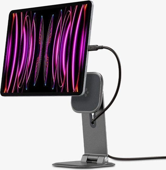 Spigen OneTap Easel Universele magnetische houder voor tablet, compatibel met iPad Pro 12,9 inch, iPad Pro 11 inch, iPad Air 10,9 inch, iPad Mini 8,3 inch, iPad 10,9 inch, spacegrijs