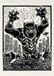 Komar Marvel Black Panther Lino-Cut Charge wandafbeelding voor kinderkamer, 50 x 70 cm