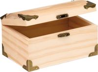 Glorex Hobby Houten Schatkistje met Sluiting en Deksel - 15 x 9 x 8 cm - Lichtbruin