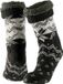 Apollo Huissokken/slofsokken Nordic print - zwart - heren - fleece gevoerd - maat 42-47