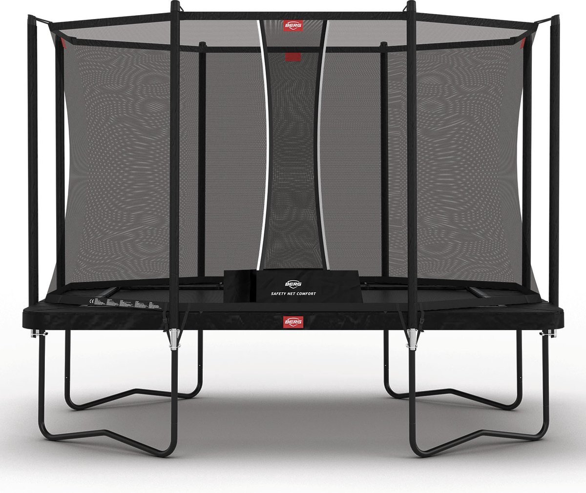 Berg trampoline rechthoekig Favorit Regular zwart 330 cm met veiligheidsnet