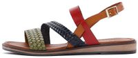 DERIMOD Platte sandalen van leer voor dames, maat 36, multicolor