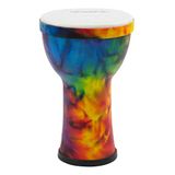 World Rhythm MDJ007-RD synthetische djembe, 15,24 cm, regenboog | 6 inch vooraf afgestemde djembe, ideaal voor scholen, werkplaatsen, beginners en groepsspelletjes.