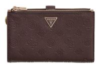 GUESS Blake SLG Double Zip Organizer Brown Logo donkerbruin portemonnee