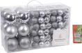 Merkloos / Sans marque Koopman International 94-Delige Kerstboomversiering Kunststof Kerstballen Set Zilver 6 cm