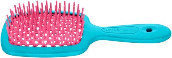 Kleine Superbrush kleine borstel voor het ontklitten van haar Roze en blauw