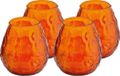 Trend Candles Windlicht kaars - 6 stuks - Oranje - 48 branduren - Glas - 10 x 10 cm