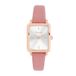 Tamaris dameshorloge - Elegant dames horloge met schmalem Lederarmband - Roségoud en Rosé