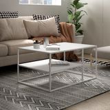 en.casa Salontafel Solund met plank 45x90x60 cm wit mat