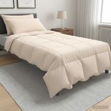 vidaXL - Deken - Set - 2 - st - 135 - x - 220 - cm - Alle - seizoenen - Kapokvezel - Beige
