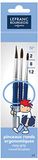 Lefranc Bourgeois 807301 Hobby- und Schulpinsel Set für Kinder, natürliche Fasern aus Ponnyhaar, ergonomischer Griff für junge Hände - 3 Rundpinsel Nr. 2, 8, 12