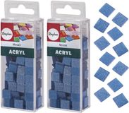 Rayher hobby materialen Rayher Mozaiek steentjes/tegeltjes - 410 stuks - blauw - 1 x 1 cm - Kunststof