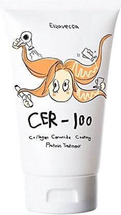 Elizavecca - 100ml Large - CER-100 Collagen Ceramide Coating Hair Conditioner - Perplex Shine Protein Treatment - Collageen Hair Mask - Repair - Haarmasker - Gespleten Punten - Anti Frizz - Haarbeschadiging, Dof &amp; Pluizig - Korean Beauty - Glanzend