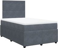 vidaXL Boxspringbed met matras, fluweel, donkergrijs, 120x190 cm