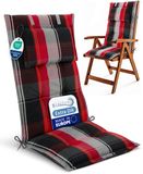 Beautissu HighLux HL Set van 6 stoelkussens, hoge rugleuning, 120 x 50 x 7 cm, zwart-rood-wit