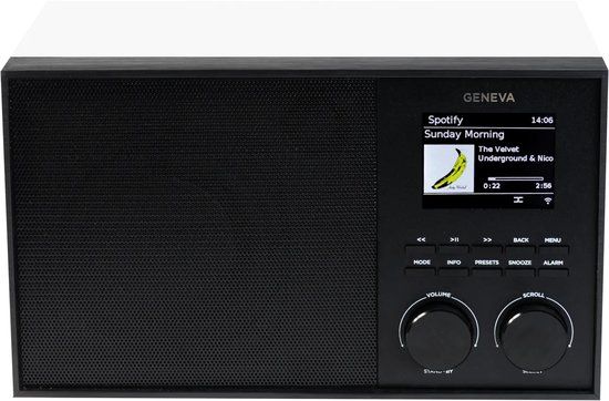 Geneva DeCon S Internet Radio - DAB+, FM, Spotify & Bluetooth - Black/White Wood