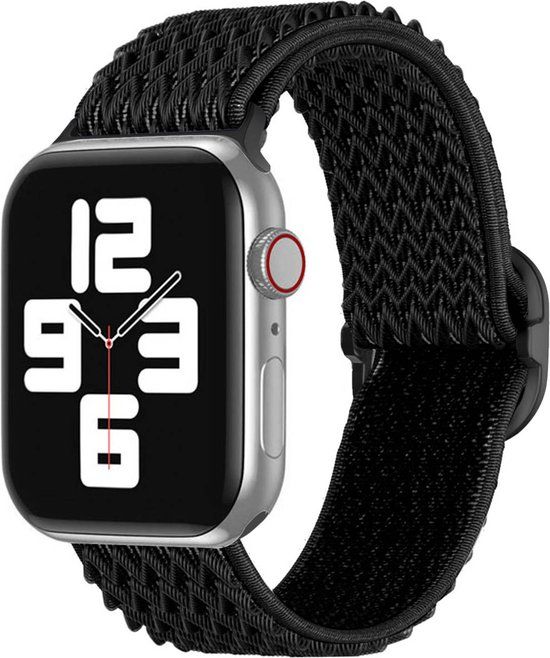 iMoshion Apple Watch Bandje - Series 1-9/SE - 38/40/41mm - Nylon - Zwart