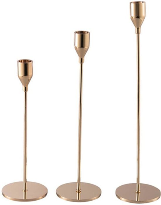 Luminous Luxury Luxe 3-delige Set Kandelaars Goud - Home Decor