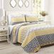Lush Decor Bohemian Stripe Omkeerbare Oversized Katoen 3-delige Quilt Set, Geel & Grijs, Full/Queen